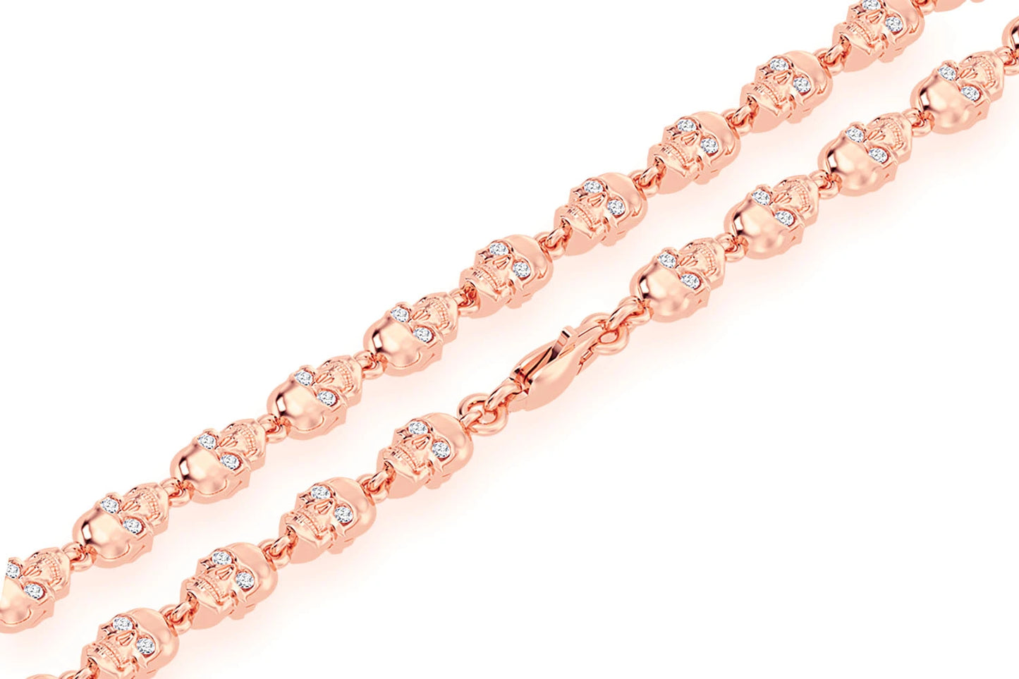 COLIER CU LEGĂTURĂ DE CRANIU CU OCHI ALB-NEGRU 14K 4.00CTW