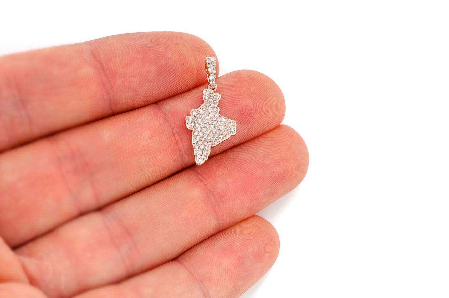 INDIA COUNTRY DIAMOND PENDANT 14K SOLID GOLD 0.33CTW