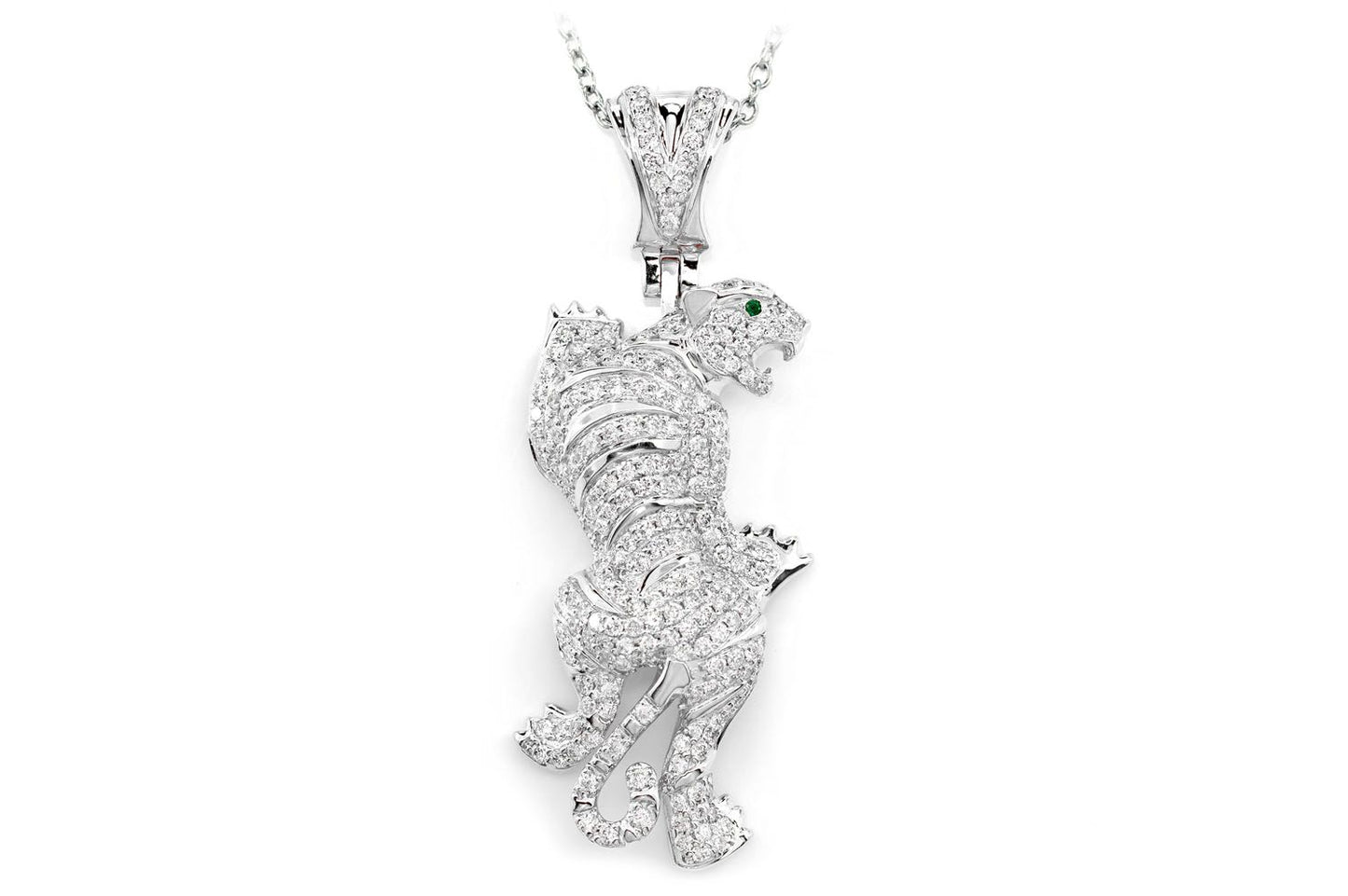 STRIPED TIGER DIAMOND PENDANT 14K SOLID GOLD 1.00CTW
