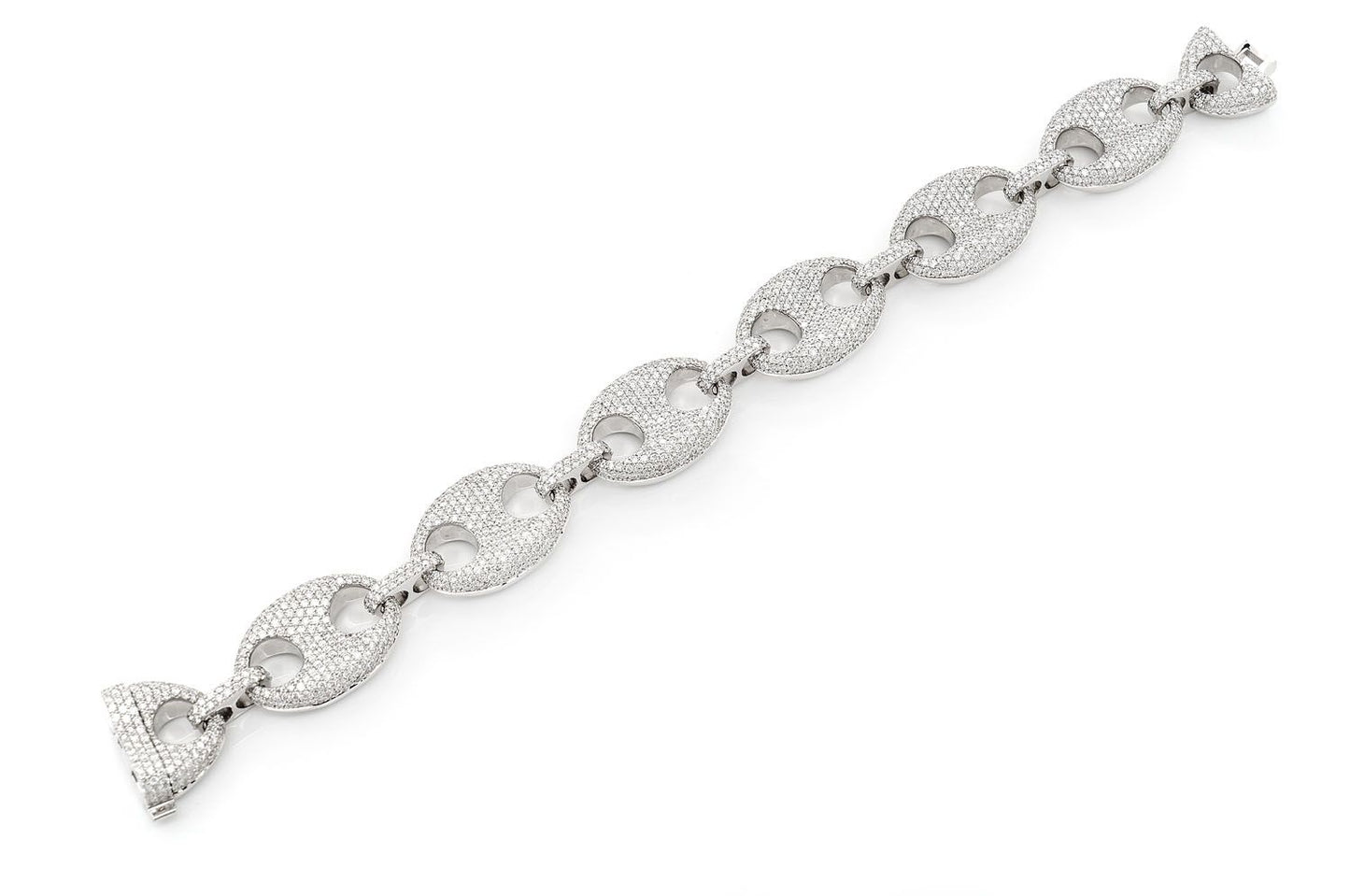 18MM MARINER LINK DIAMOND BRACELET 14K SOLID GOLD 14.00CTW