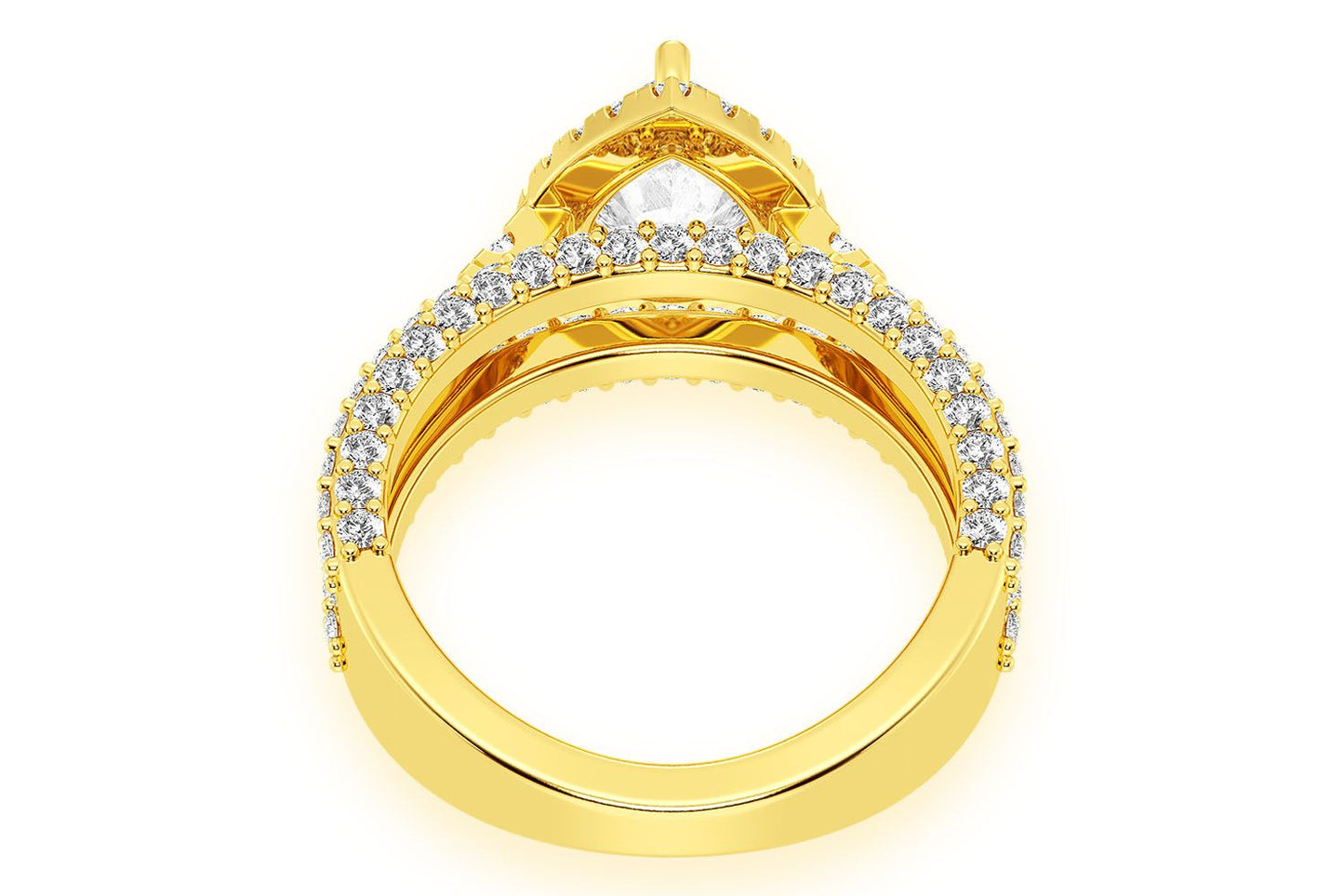 1.50CT PEAR SOLITAIRE - THREE ROW - DIAMOND ENGAGEMENT RING