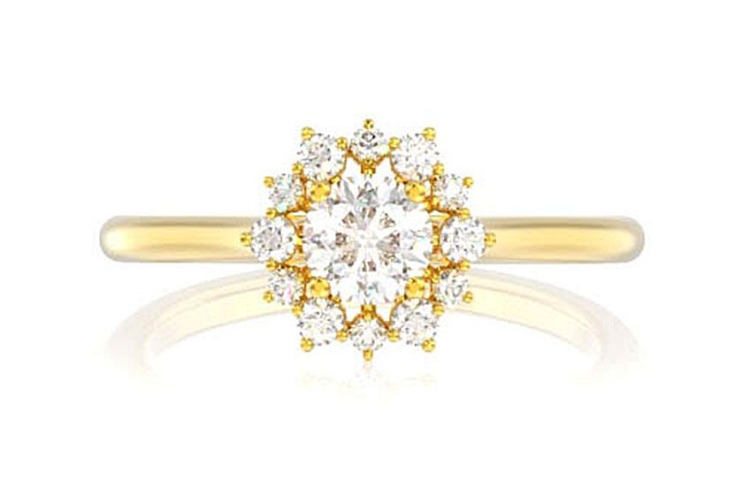 0.45CTW FLOWER BURST - DIAMOND ENGAGEMENT RING
