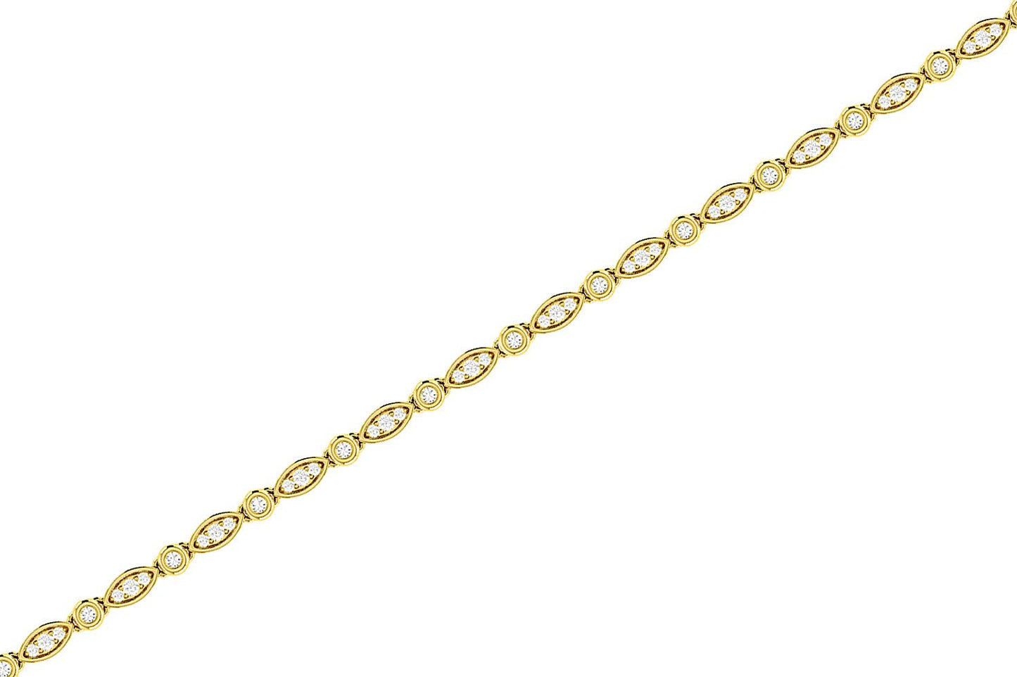 GEOMETRIC BEZEL SET LINK DIAMOND BRACELET 14K SOLID GOLD 0.50CTW