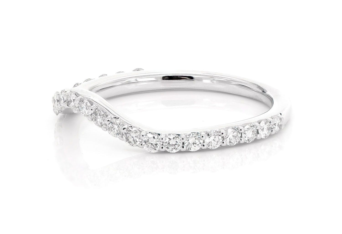 PITCH B CURVED DIAMOND BAND 14K SOLID GOLD 0.40CTW