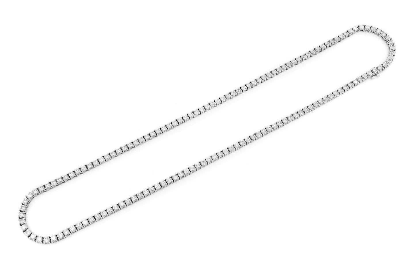 17PT PRONG SET DIAMOND TENNIS NECKLACE 14K SOLID GOLD 24.00CTW