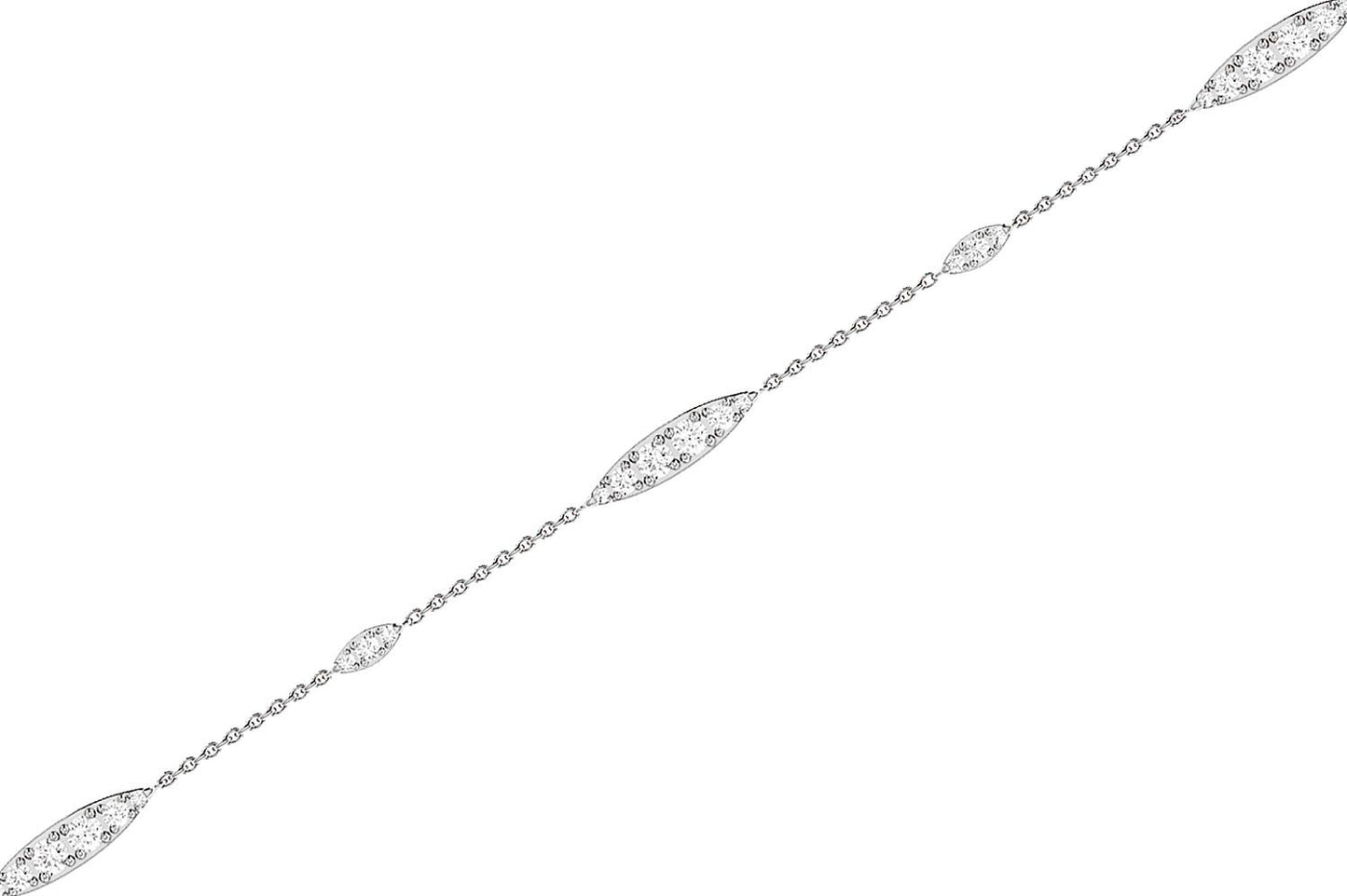 GRADUATED DIAMOND BRACELET 14K SOLID GOLD 0.30CTW