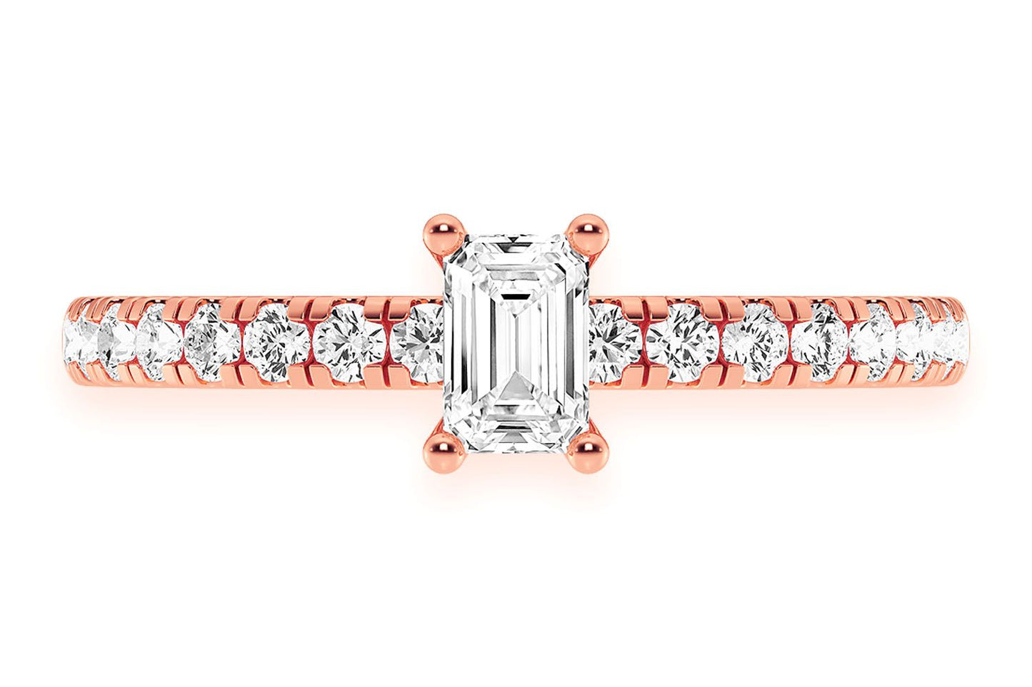 THINN - .25CT EMERALD CUT - DIAMOND ENGAGEMENT RING