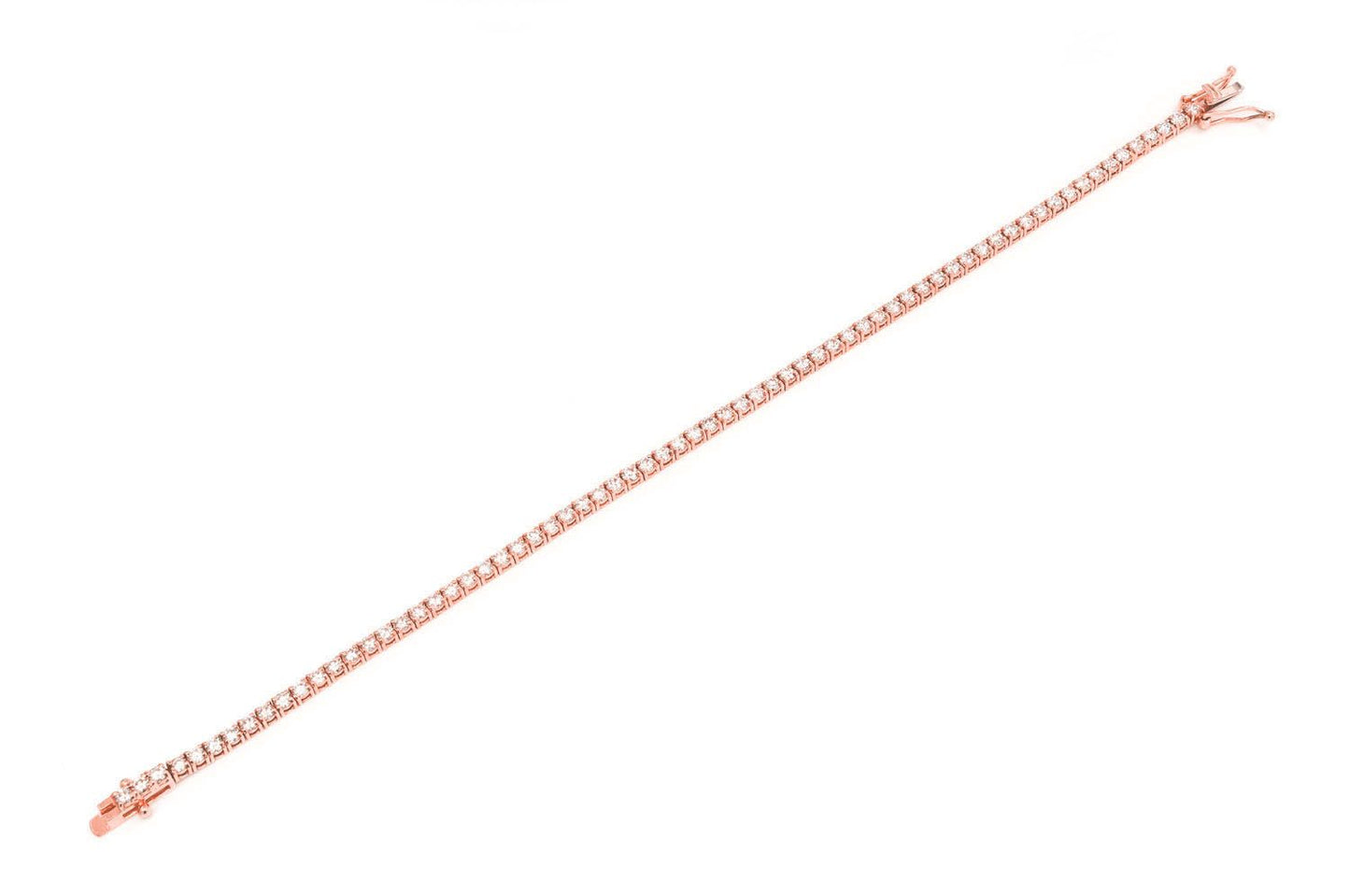 5PT PRONG SET DIAMOND TENNIS BRACELET 14K SOLID GOLD 3.00CTW