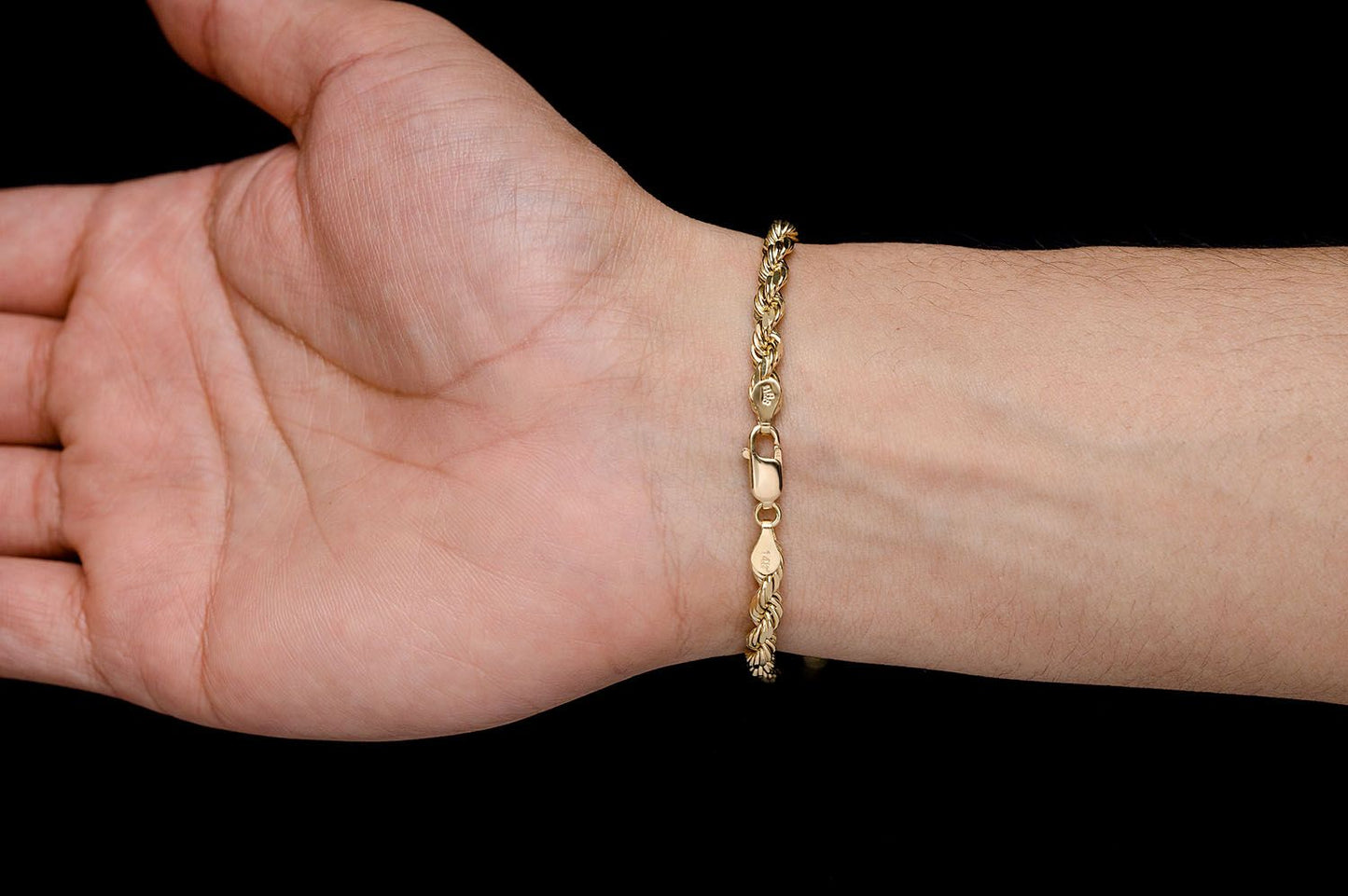 4.5MM ROPE - 14K SOLID GOLD BRACELET