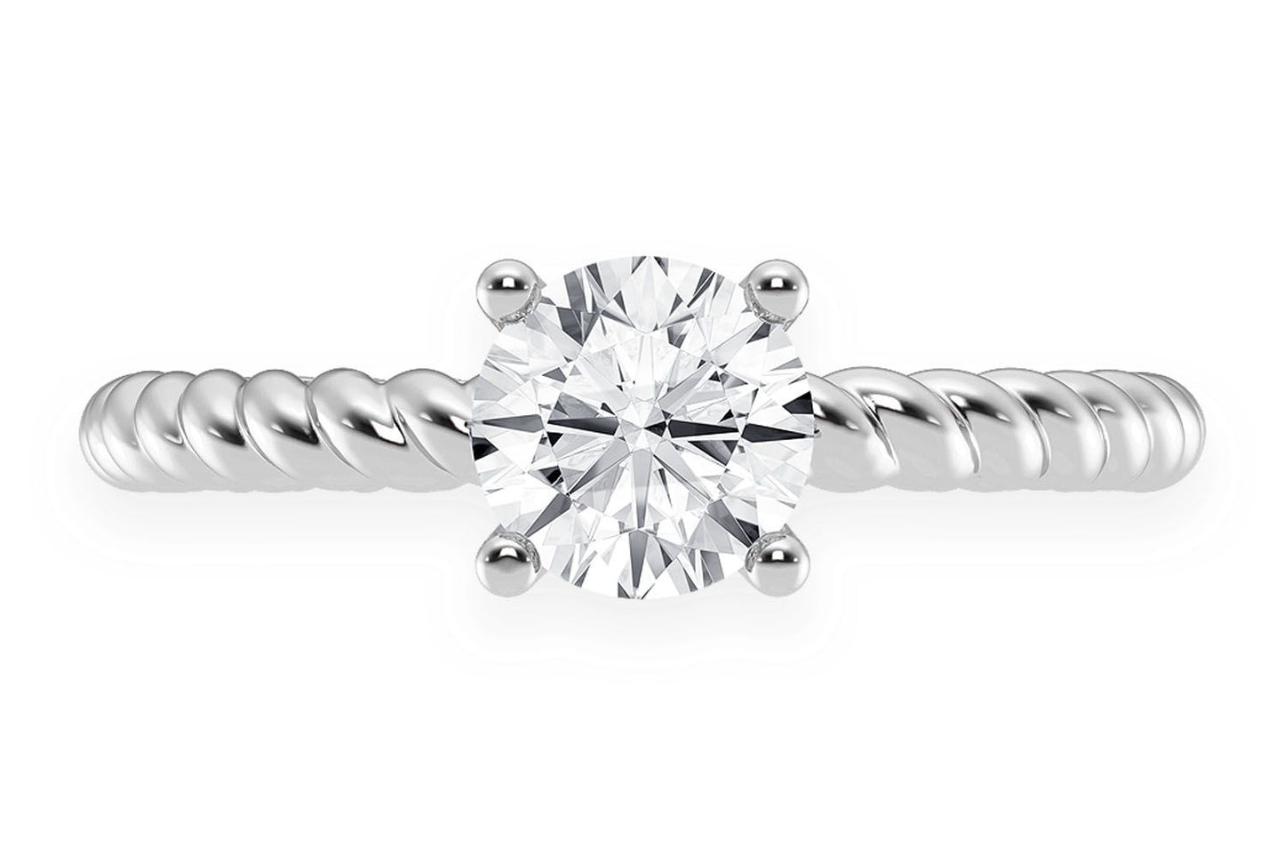 0.75CT ROUND SOLITAIRE - TWIST BAND - DIAMOND ENGAGEMENT RING