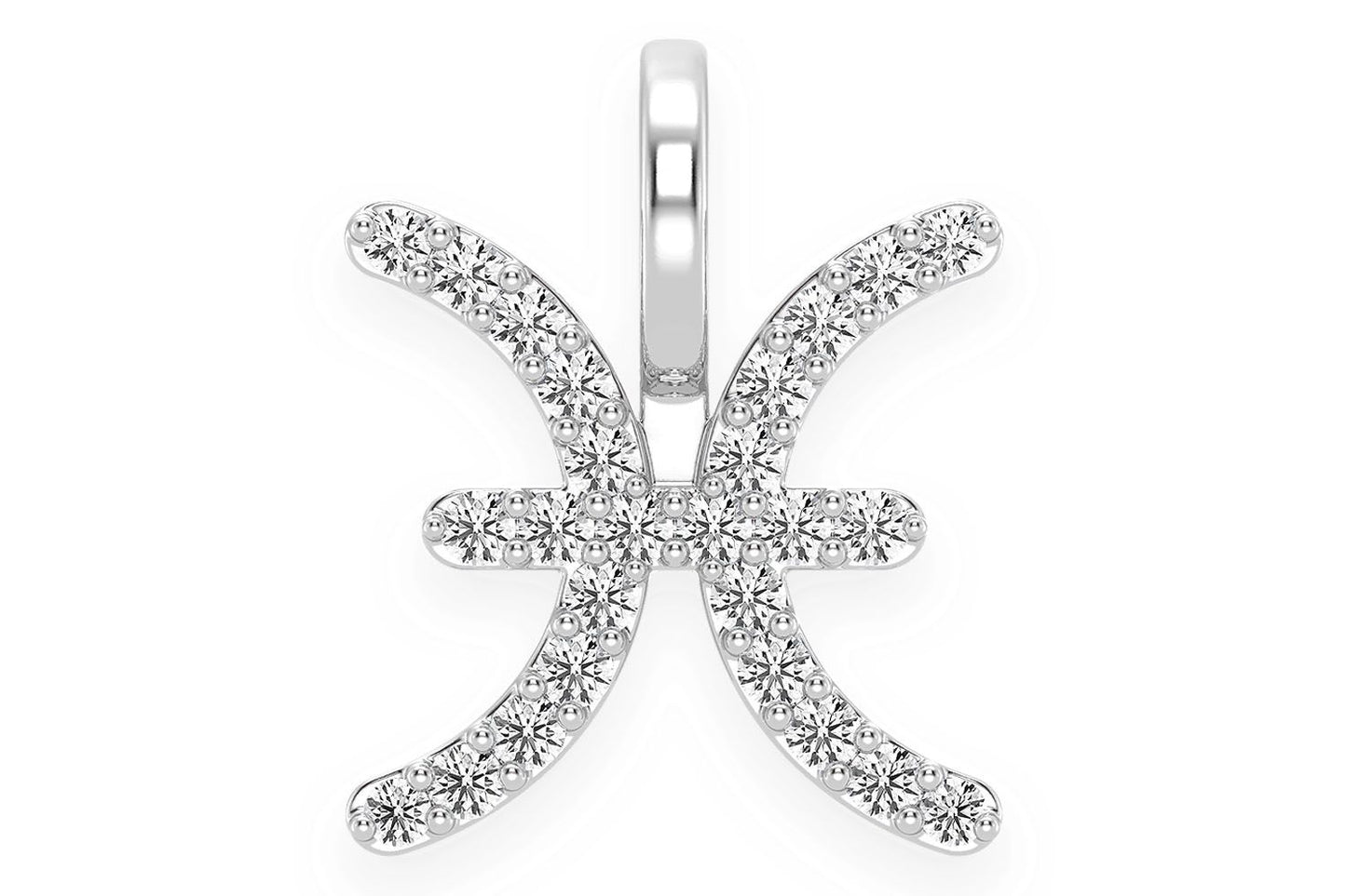 PANDANT ZODIACĂ PEȘTI CU DIAMANT AUR MASIV 14K 0.10CTW