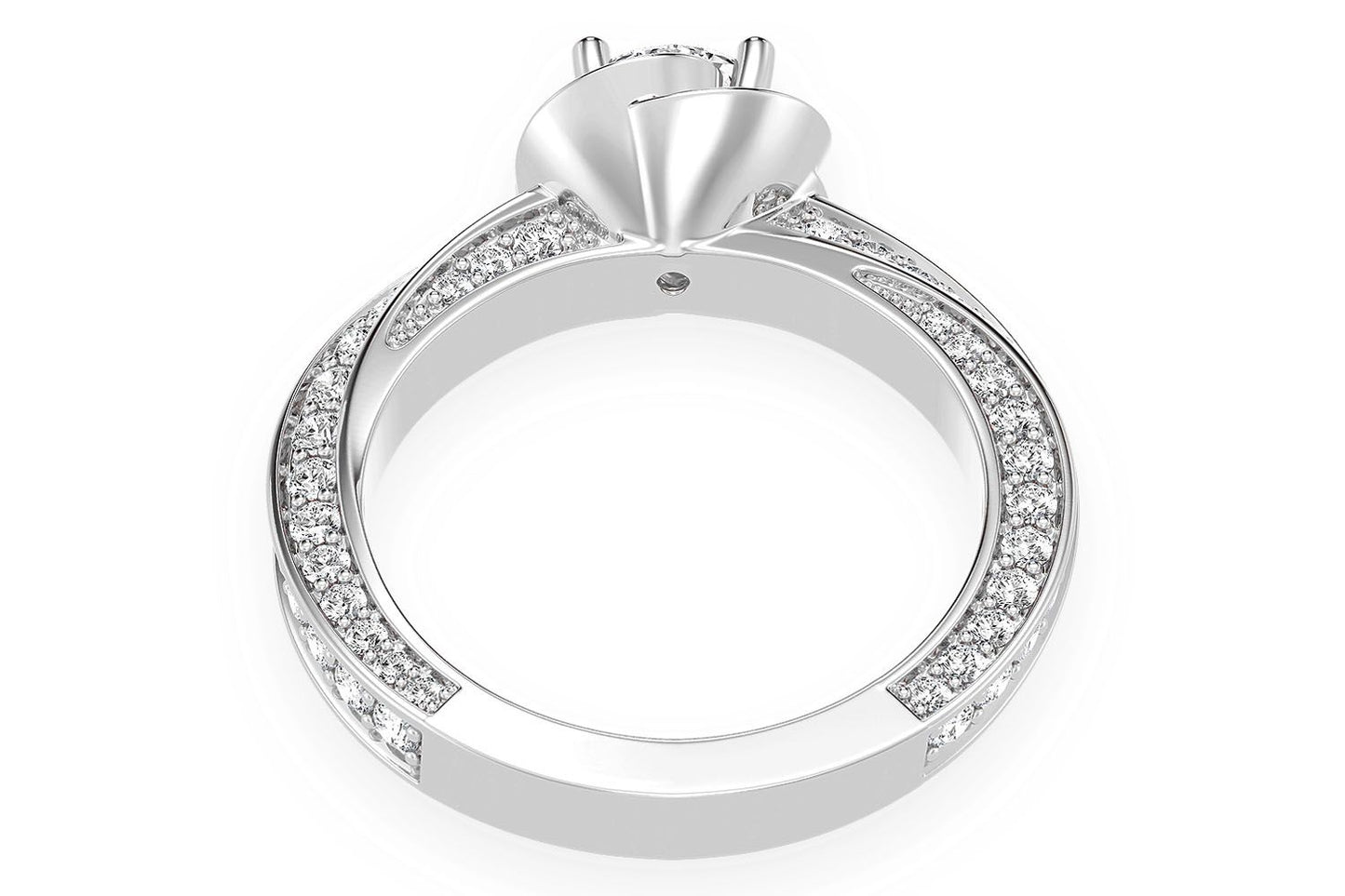 .75CT ROUND SOLITAIRE - FLORAL TWIST HALO - DIAMOND ENGAGEMENT RING