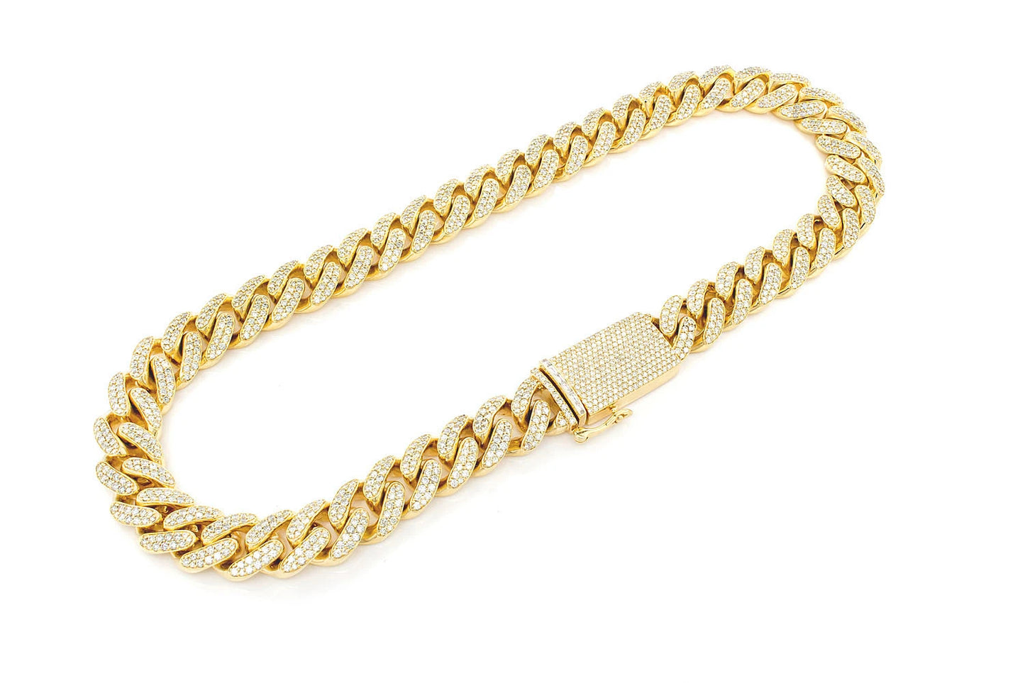 18MM MIAMI CUBAN DIAMOND NECKLACE 14K SOLID GOLD 37.00CTW