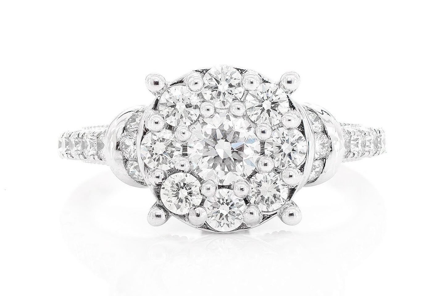 1.50CTW - ROUND COMPOSITE MILLGRAIN - DIAMOND ENGAGEMENT RING