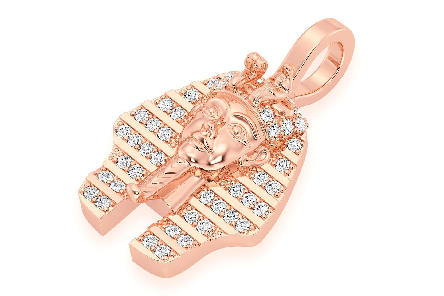 PHARAOH DIAMOND PENDANT 14K SOLID GOLD 0.20CTW
