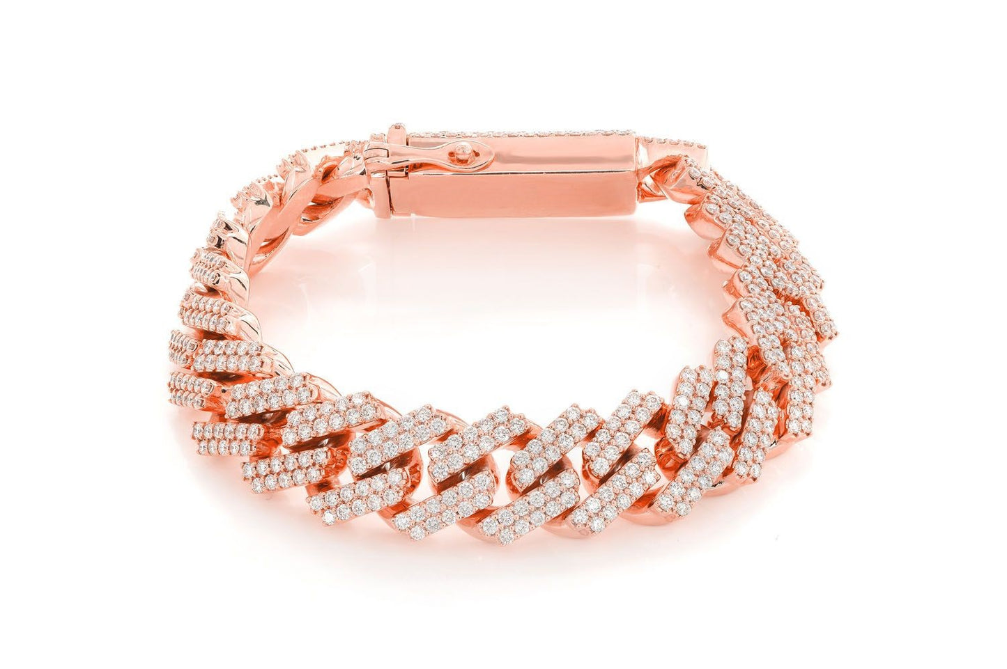 14MM RAISED MIAMI CUBAN DIAMOND BRACELET 14K SOLID GOLD 13.75CTW