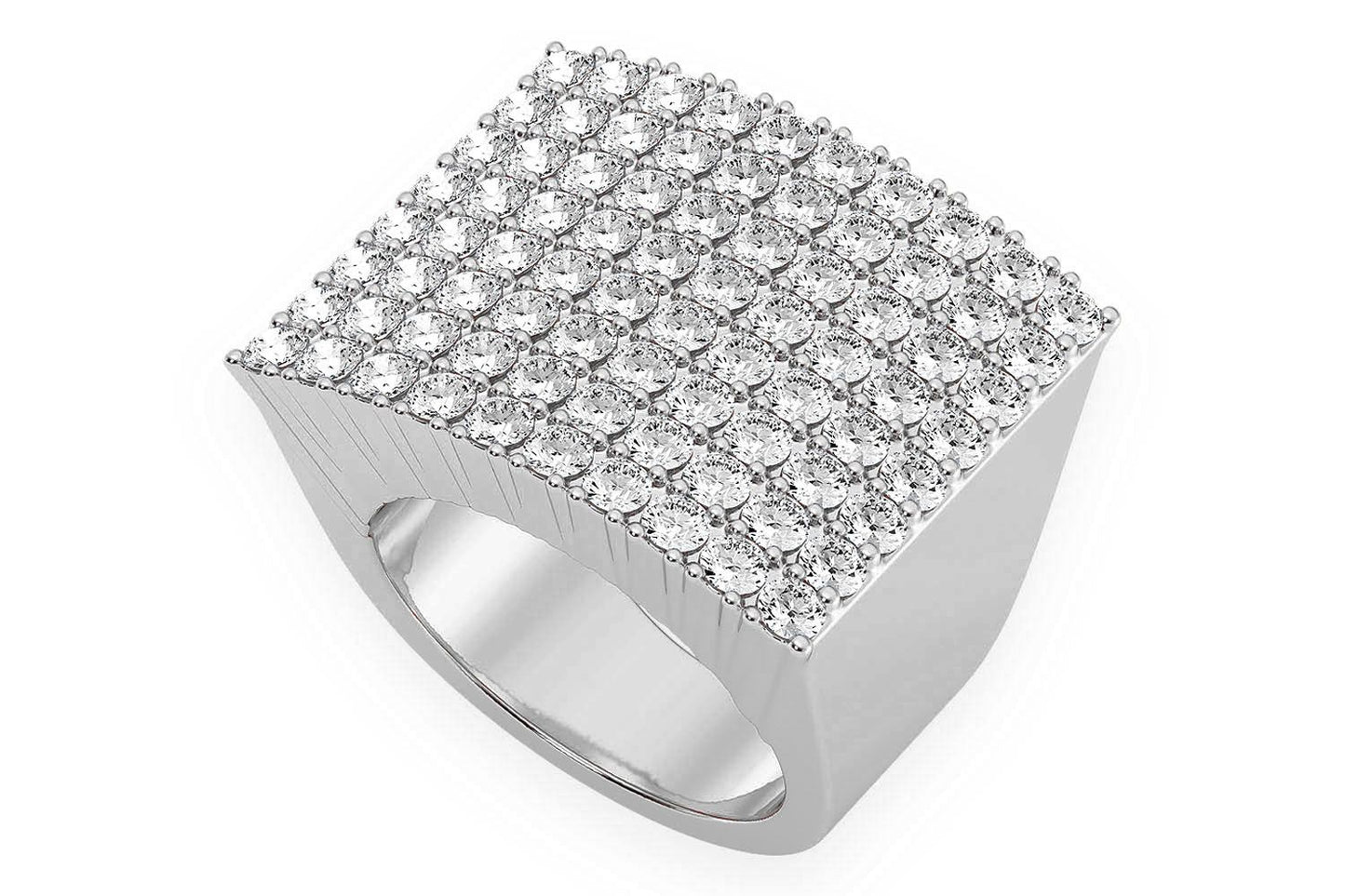SQUARE SIGNET DIAMOND RING 14K SOLID GOLD 2.50CTW