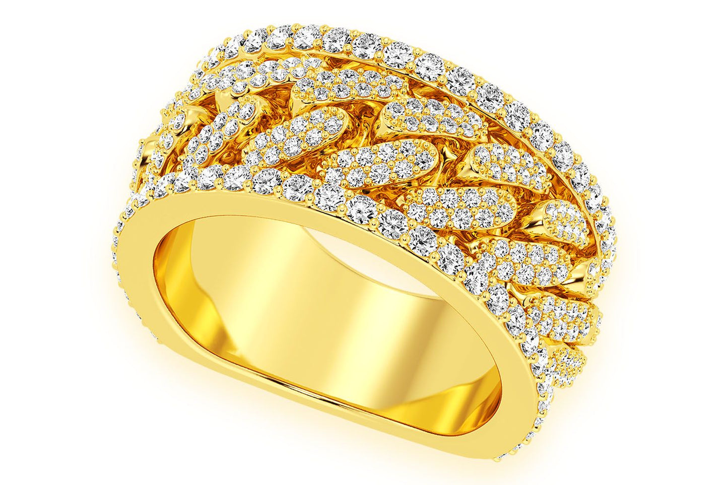 MIAMI CUBAN DIAMOND RING 14K SOLID GOLD 1.50CTW