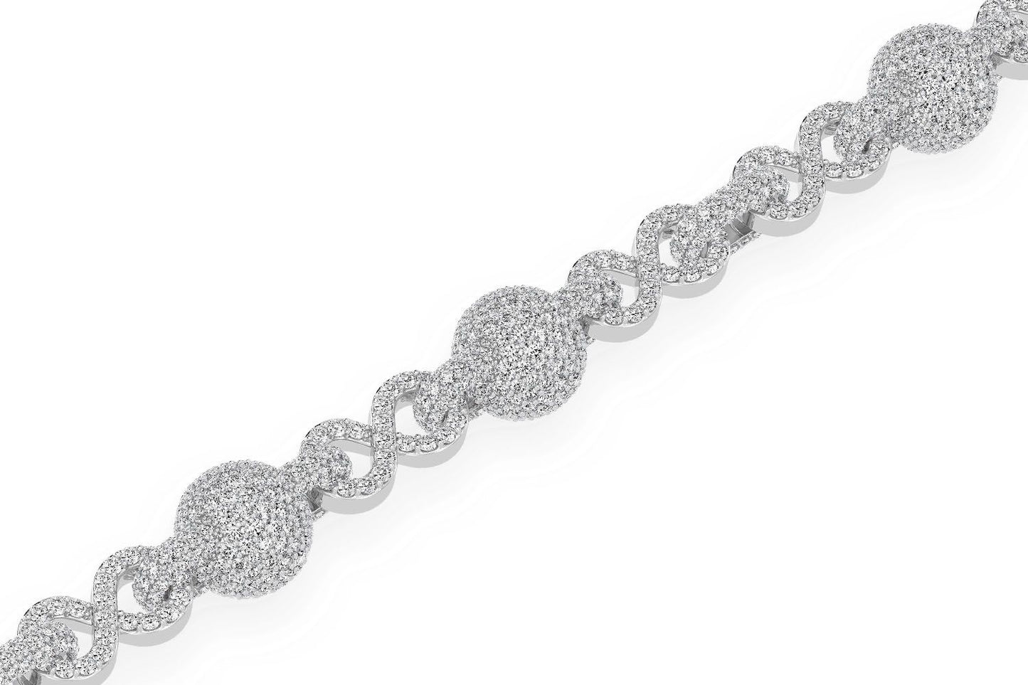 FIGURE EIGHT SPHERE DIAMOND BRACELET 14K SOLID GOLD 13.00CTW