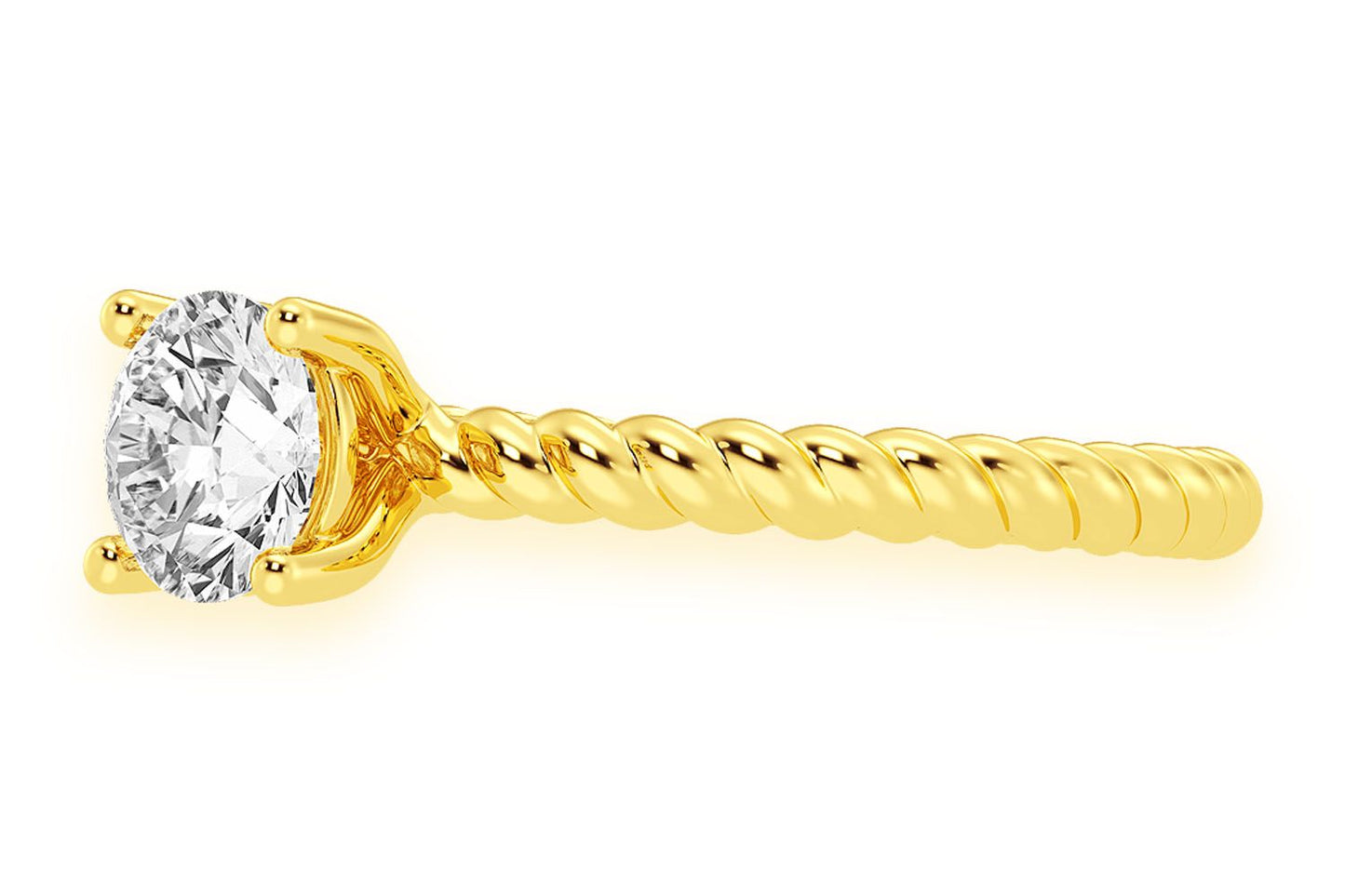 0.75CT ROUND SOLITAIRE - TWIST BAND - DIAMOND ENGAGEMENT RING