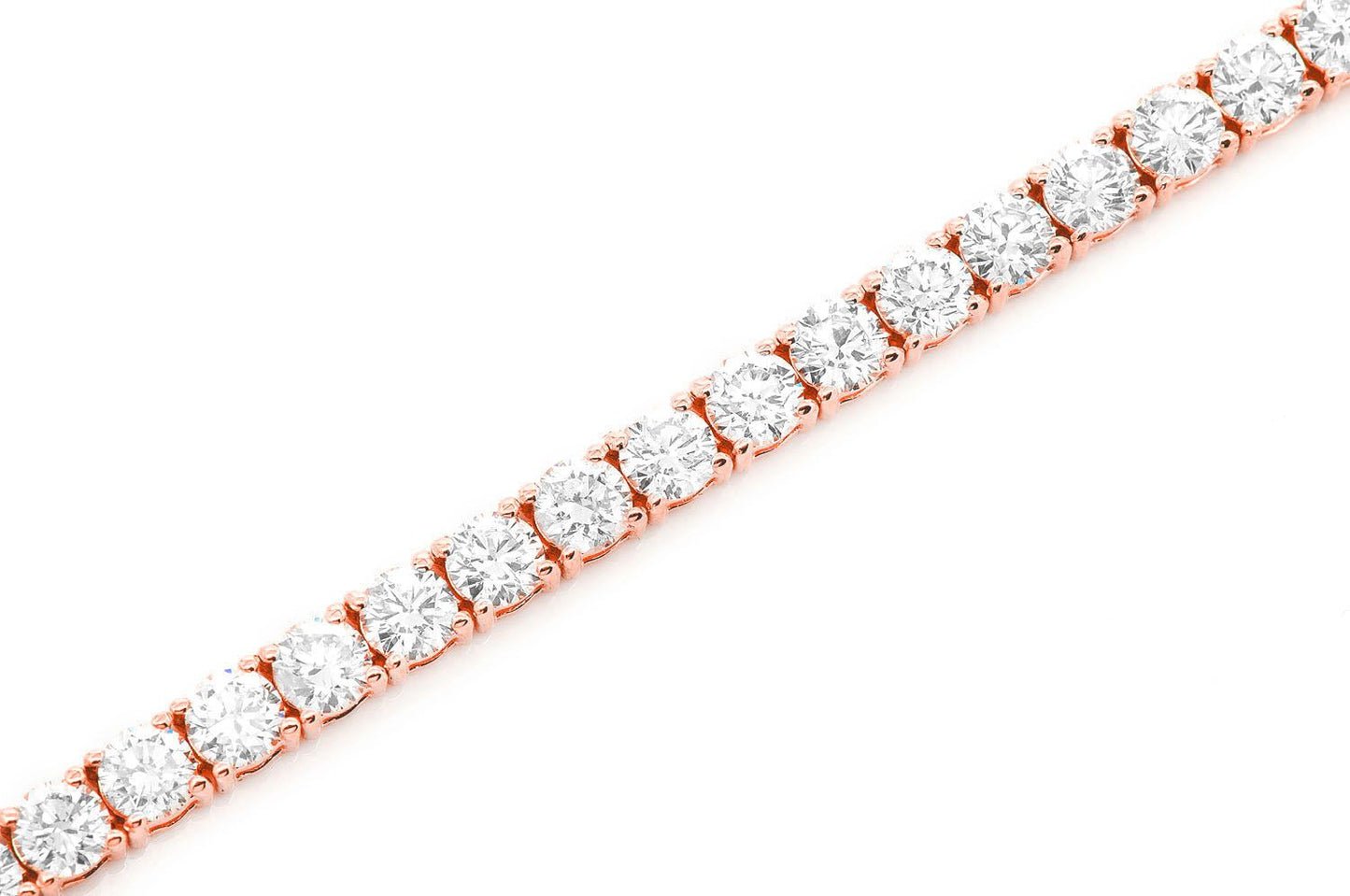 20PT PRONG SET DIAMOND TENNIS BRACELET 14K SOLID GOLD 10.50CTW
