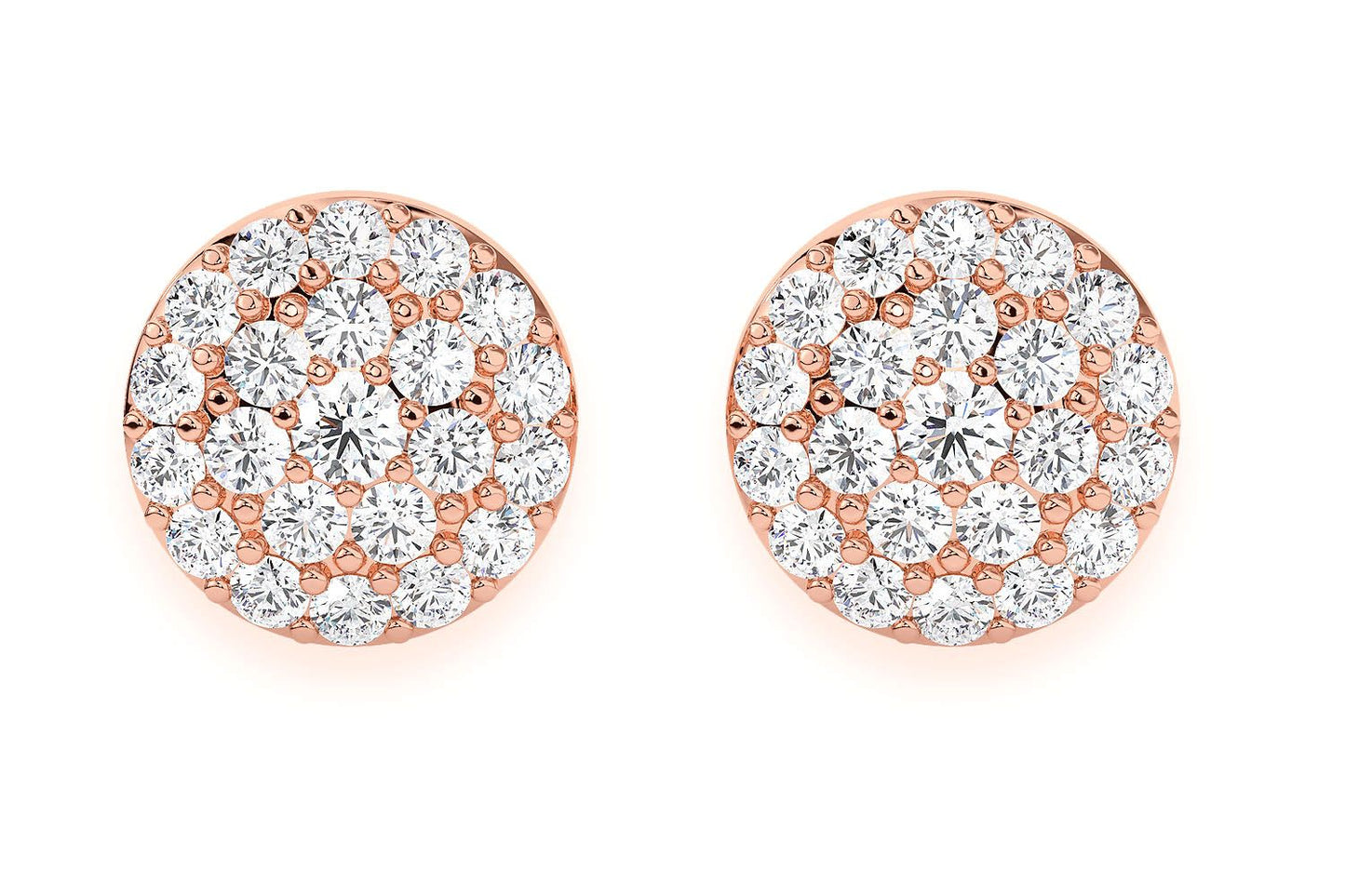 DOT STUD DIAMOND EARRINGS 14K SOLID GOLD 0.15CTW