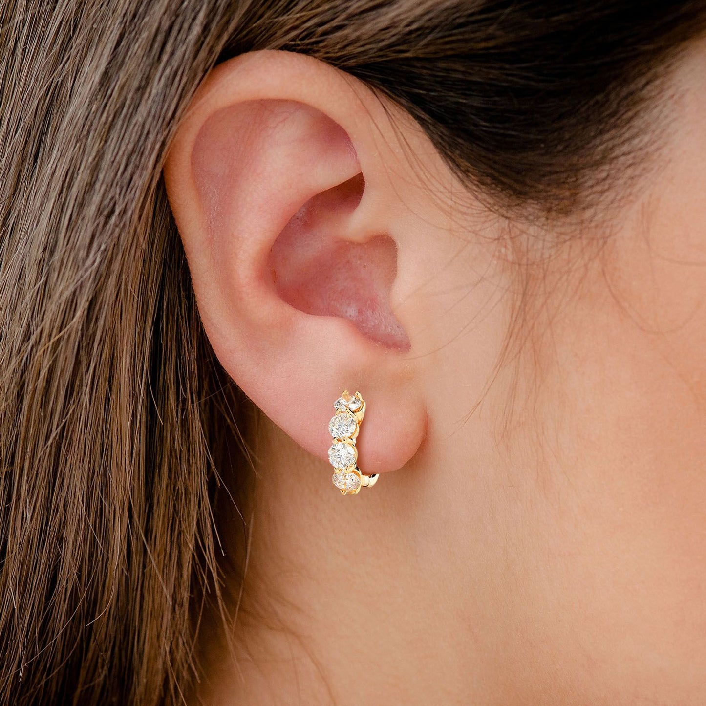 20PT DIAMOND HOOP EARRINGS 14K SOLID GOLD 1.60CTW
