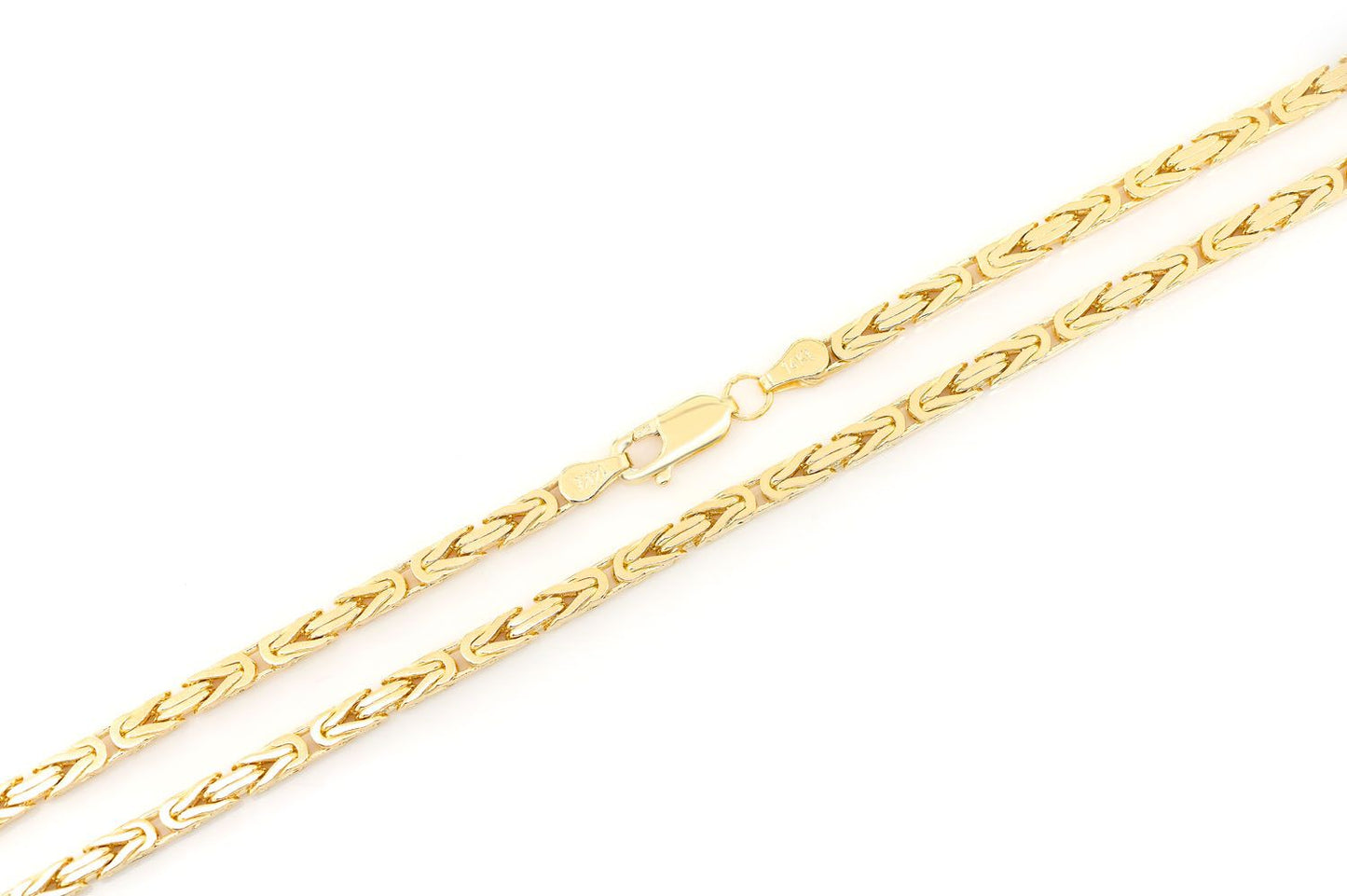 3MM BYZANTINE SOLID GOLD CHAIN 14K