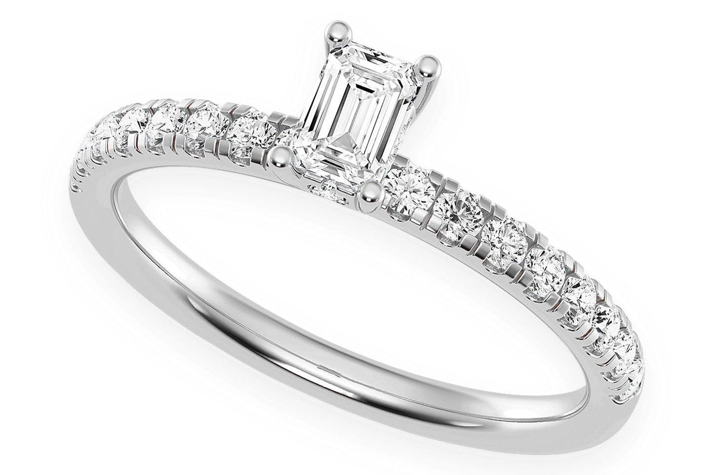 THINN - .25CT EMERALD CUT - DIAMOND ENGAGEMENT RING