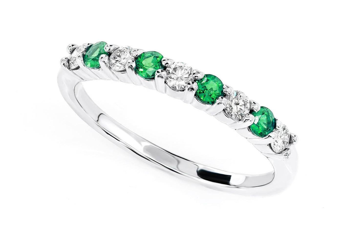 INEL CU SMARALD VERZI ȘI DIAMANTE, AUR MASIV DE 14K, 0.65CT