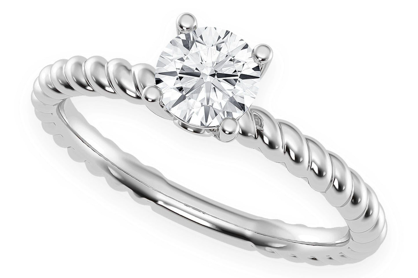 .50CT ROUND SOLITAIRE - TWIST BAND - DIAMOND ENGAGEMENT RING