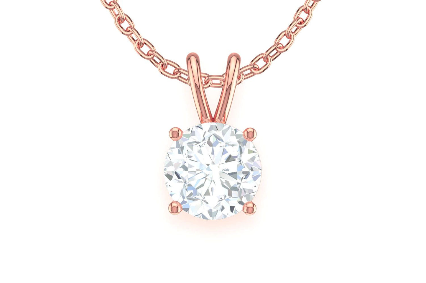 0.50CT ROUND SOLITAIRE DIAMOND PENDANT 14K SOLID GOLD