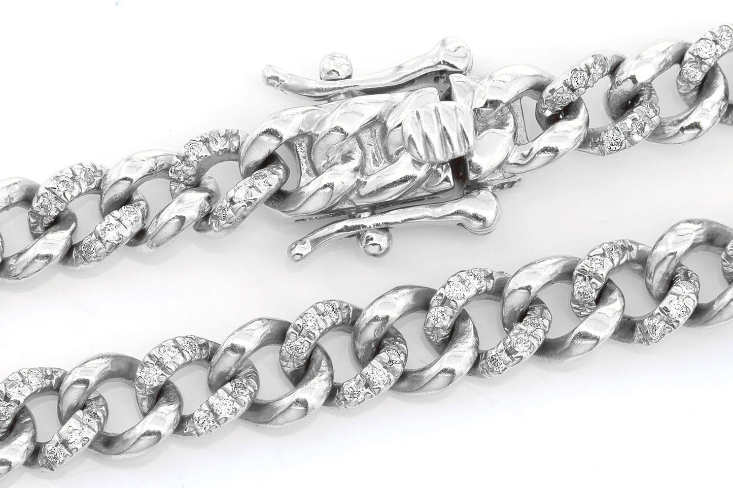 5MM MIAMI CUBAN HALF LINK DIAMOND NECKLACE 14K SOLID GOLD 1.50CTW