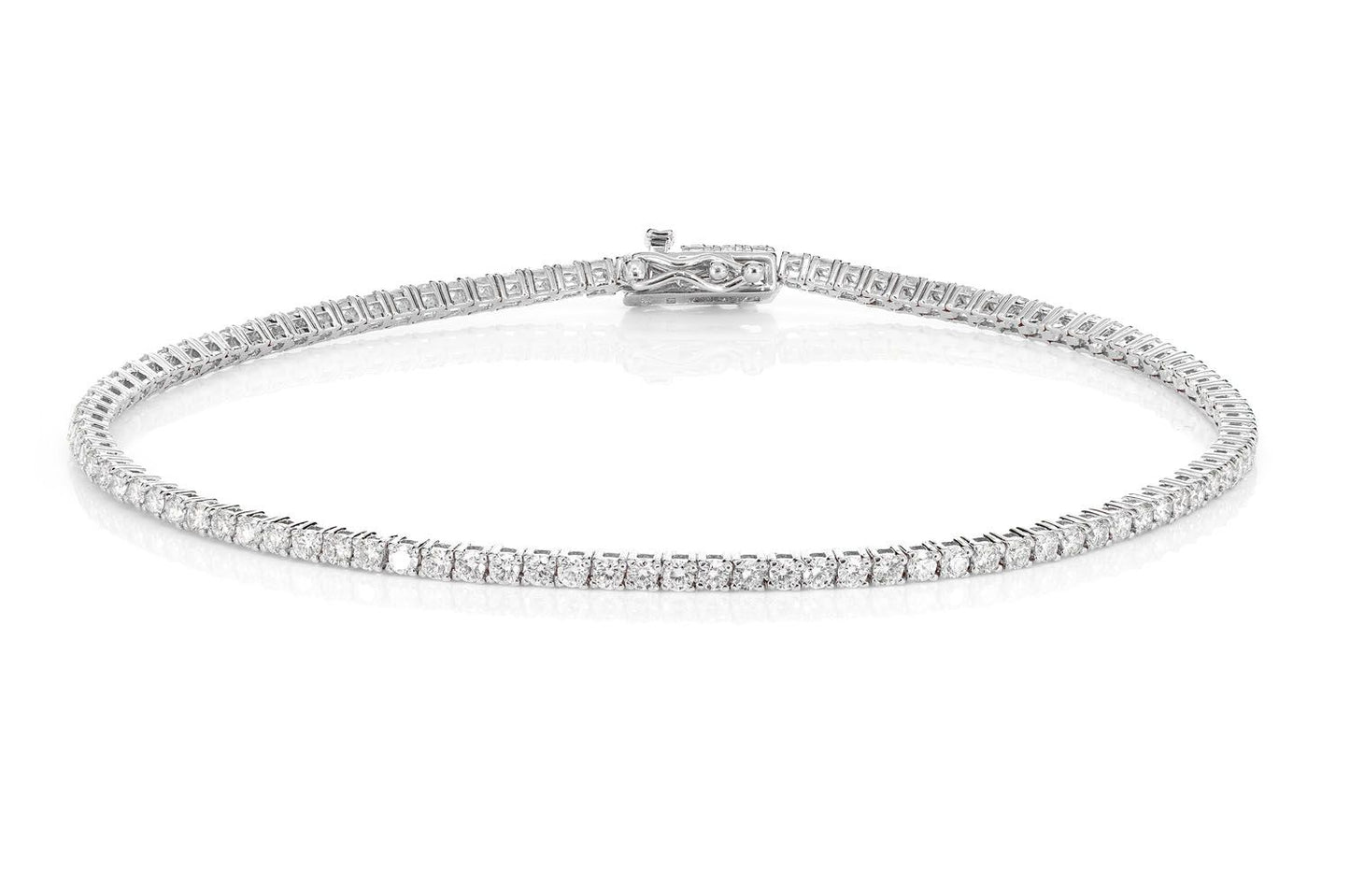 2PT PRONG SET DIAMOND TENNIS BRACELET 14K SOLID GOLD 1.50CTW