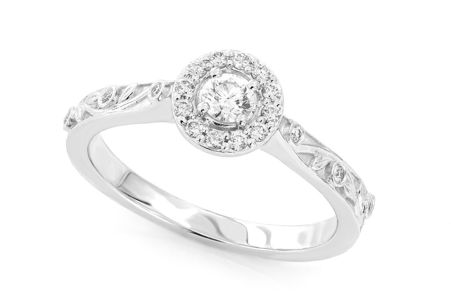 HALO BEZEL DIAMOND ENGAGEMENT RING 0.25CTW