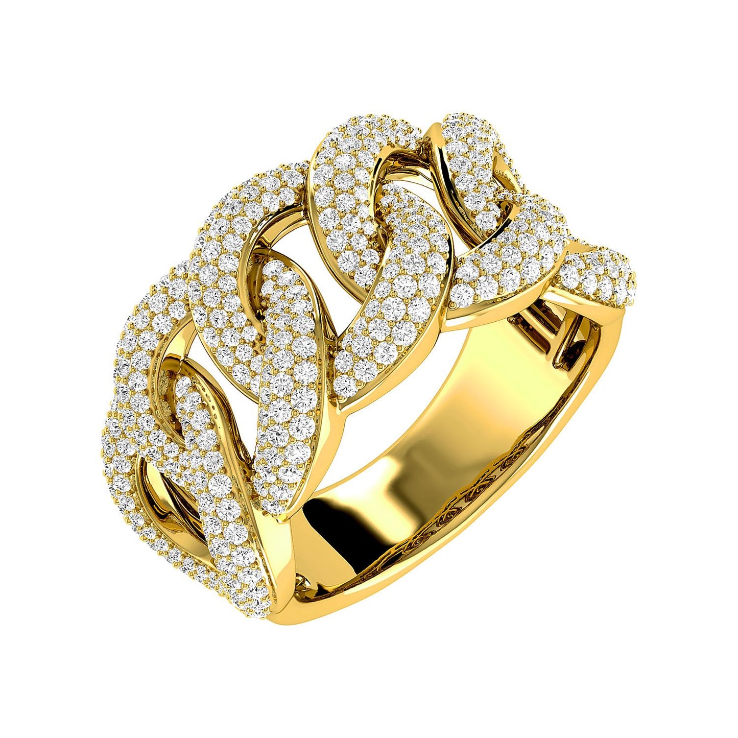 13MM CUBAN LINK DIAMOND RING 14K SOLID GOLD 2.00CTW