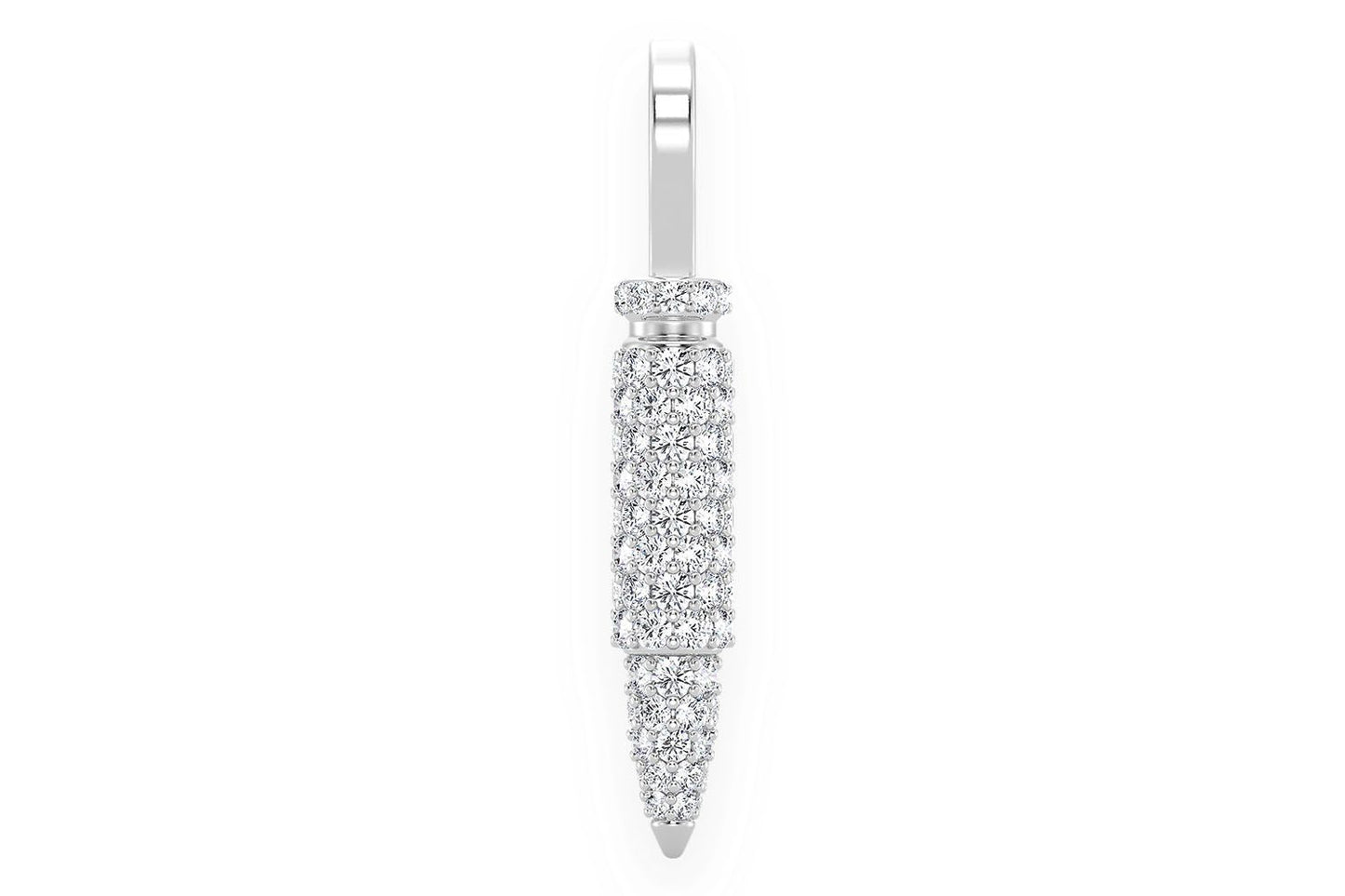 BULLET DIAMOND PENDANT 14K SOLID GOLD .65CTW