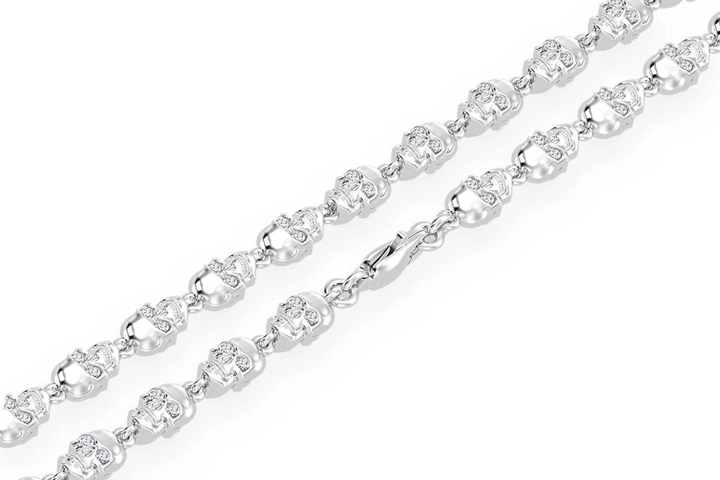 COLIER CU LEGĂTURĂ DE CRANIU CU OCHI ALB-NEGRU 14K 4.00CTW