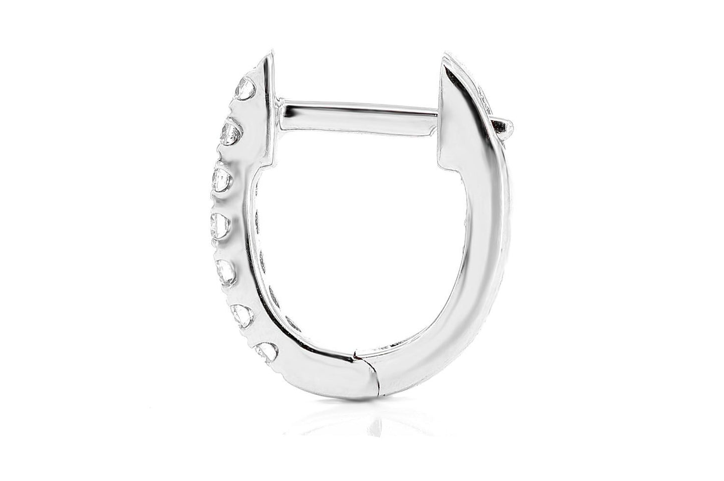 CERCEI OVALI CU UN RÂND, AUR MASIV DE 14K, 0.15CT