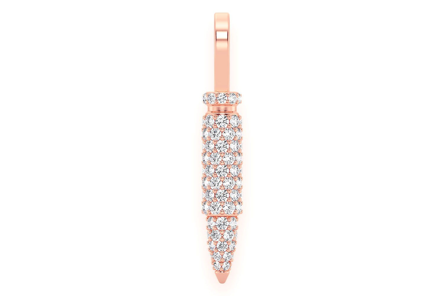 BULLET DIAMOND PENDANT 14K SOLID GOLD .65CTW