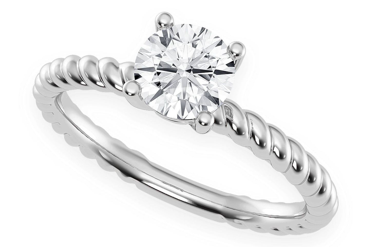 0.75CT ROUND SOLITAIRE - TWIST BAND - DIAMOND ENGAGEMENT RING