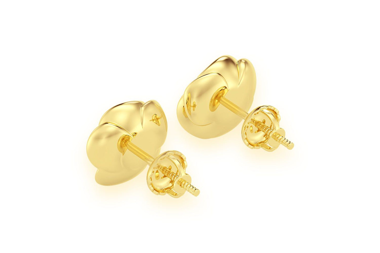 CERCEI ȘTIF CU DIAMANTE ȘI FLOARE DE TRANDAR, AUR MASIV DE 14K, 0.02CT