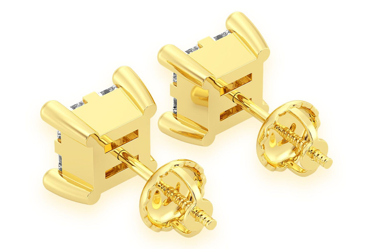 CERCEI CU DIAMANTE QUAD 0.50CTW DIN AUR MASIV DE 14K