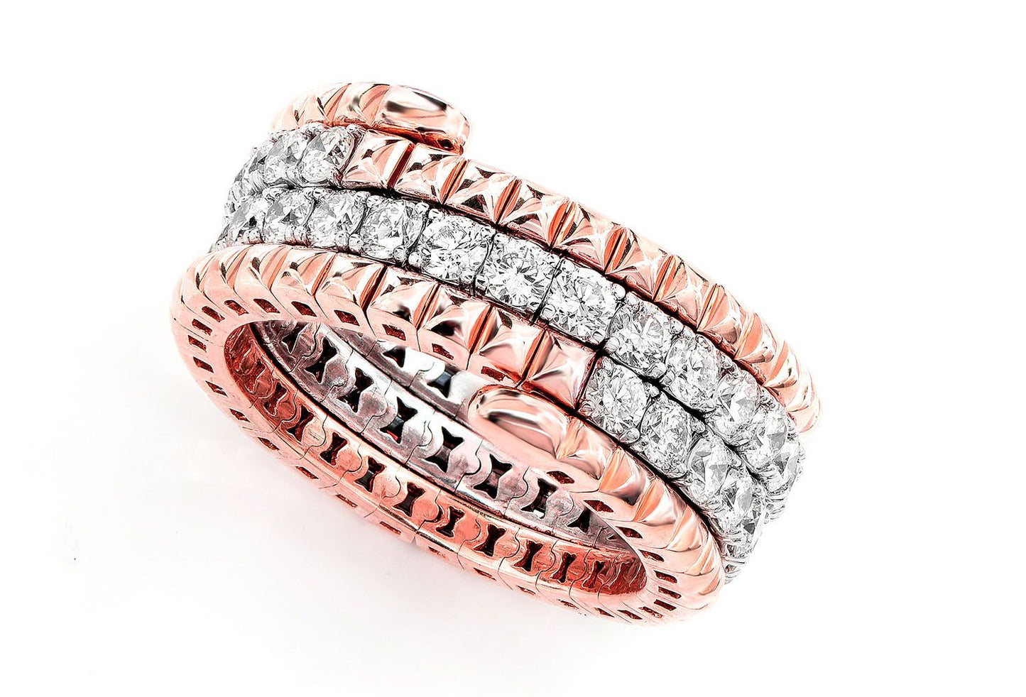 DIAMOND FLEX WRAP RING 14K SOLID GOLD 2.50CTW