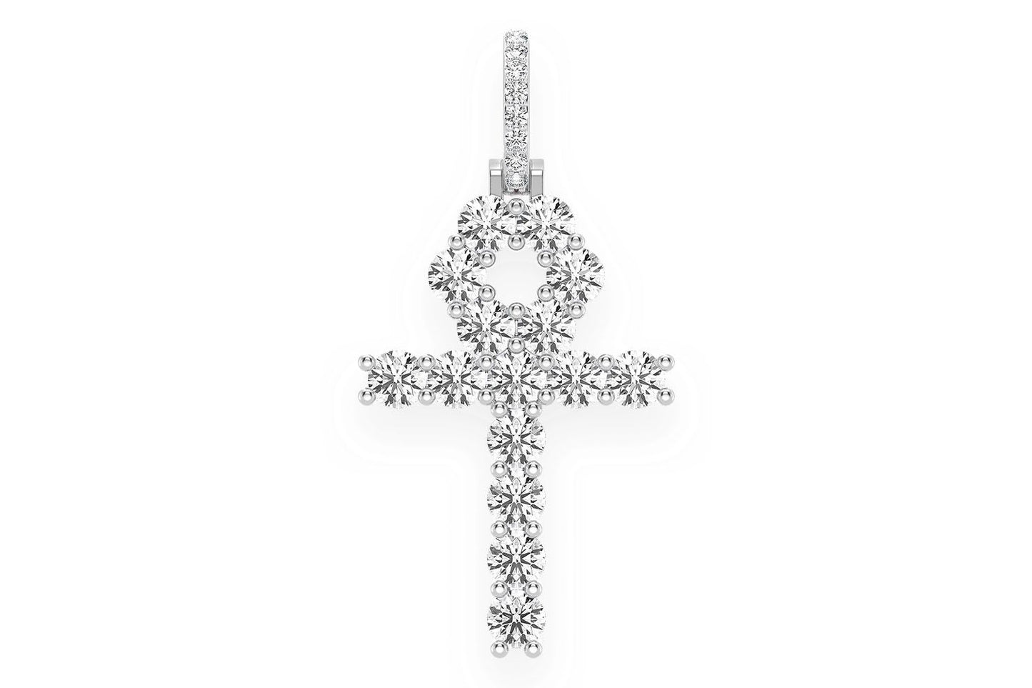 ANKH DIAMOND PENDANT 14K SOLID GOLD 0.25CTW