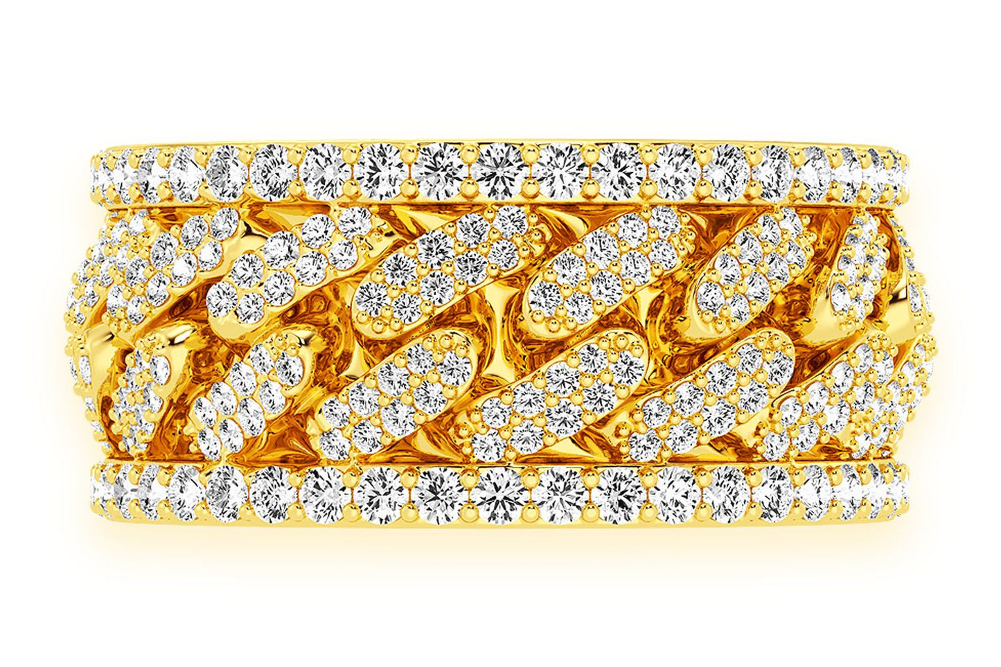 MIAMI CUBAN DIAMOND RING 14K SOLID GOLD 1.50CTW