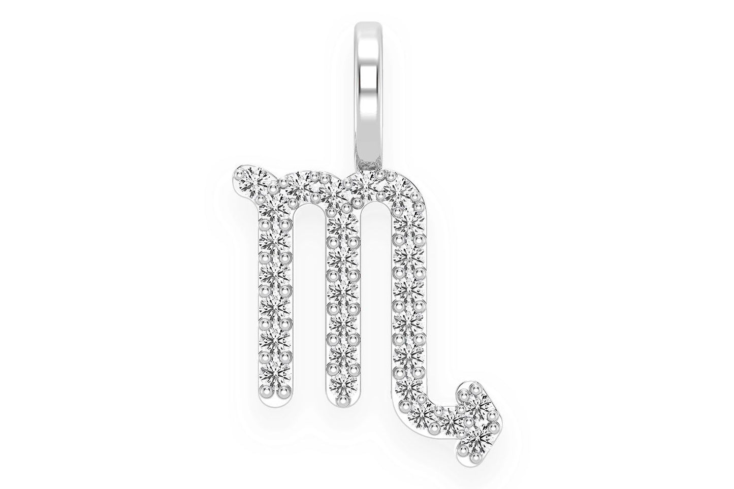 SCORPIO ZODIAC DIAMOND PENDANT 14K SOLID GOLD 0.10CTW