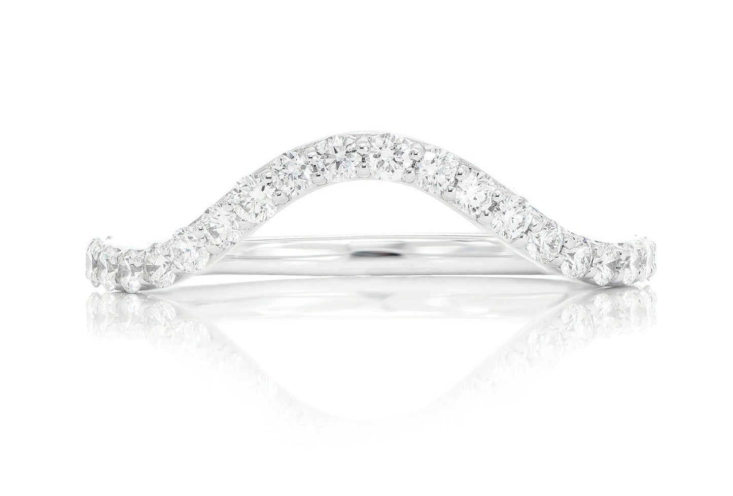 PITCH D CURVED DIAMOND BAND 14K SOLID GOLD 0.40CTW