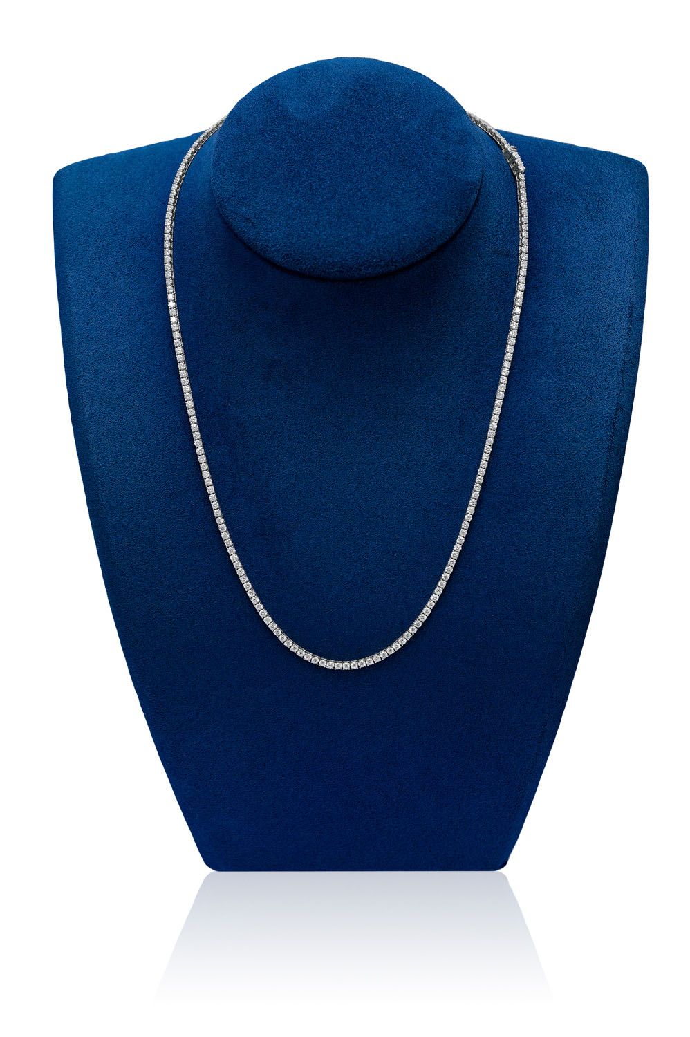 COLIER TENIS CU 5 PIELE, SET DIAMANTE, AUR MASIV DE 14K, 11.00 CT