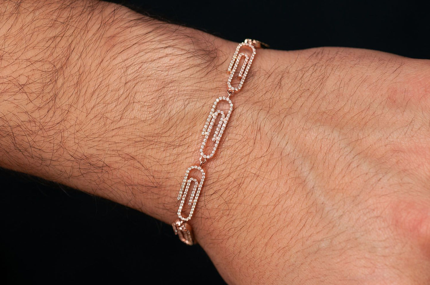 PAPER CLIP ETERNITY DIAMOND BRACELET 14K SOLID GOLD 1.85CTW